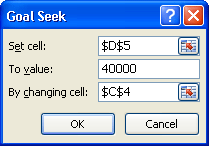 Excel Goal Seek Dialog Excel Goal Seek Dialog